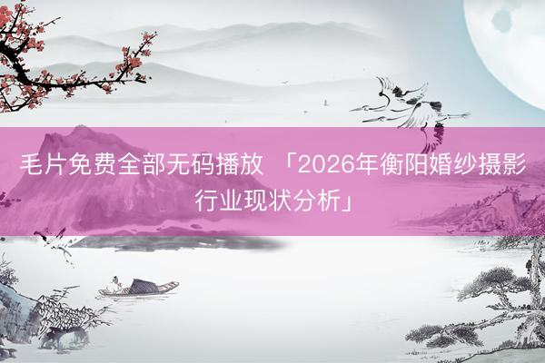 毛片免费全部无码播放 「2026年衡阳婚纱摄影行业现状分析」