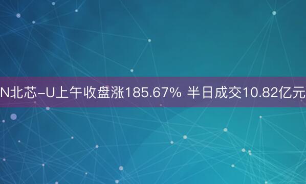 N北芯-U上午收盘涨185.67% 半日成交10.82亿元