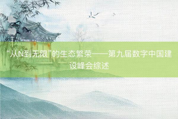 “从N到无限”的生态繁荣——第九届数字中国建设峰会综述