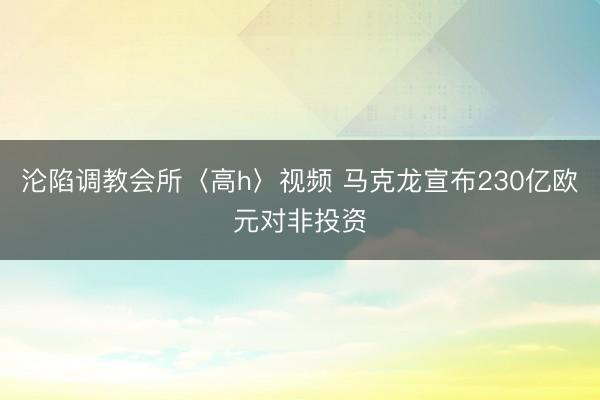 沦陷调教会所〈高h〉视频 马克龙宣布230亿欧元对非投资