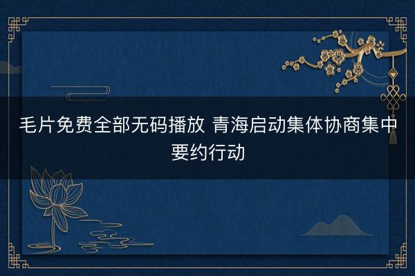 毛片免费全部无码播放 青海启动集体协商集中要约行动
