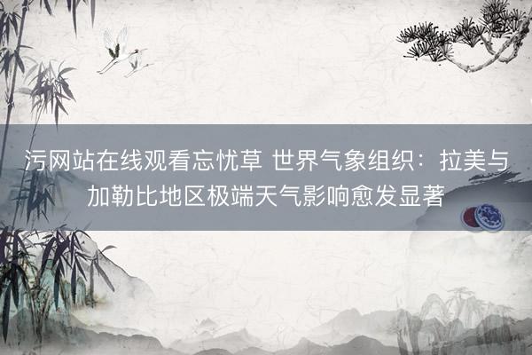 污网站在线观看忘忧草 世界气象组织：拉美与加勒比地区极端天气影响愈发显著