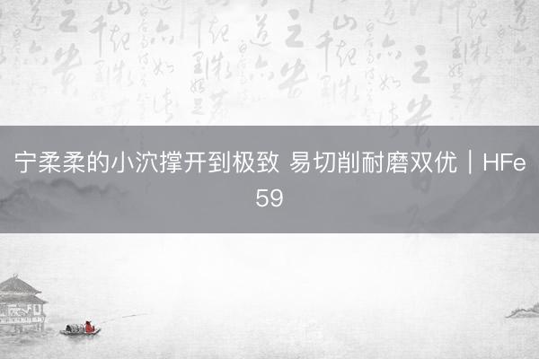 宁柔柔的小泬撑开到极致 易切削耐磨双优｜HFe59