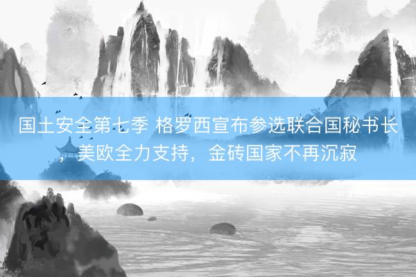 国土安全第七季 格罗西宣布参选联合国秘书长，美欧全力支持，金砖国家不再沉寂
