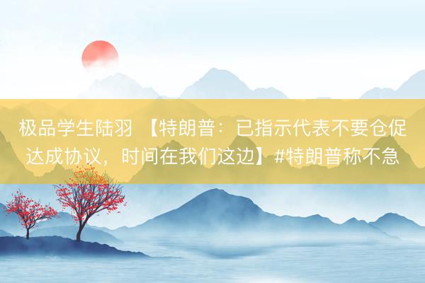 极品学生陆羽 【特朗普：已指示代表不要仓促达成协议，时间在我们这边】#特朗普称不急