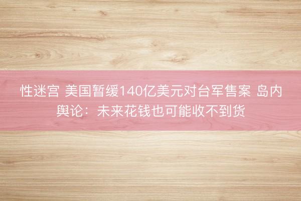 性迷宫 美国暂缓140亿美元对台军售案 岛内舆论：未来花钱也可能收不到货