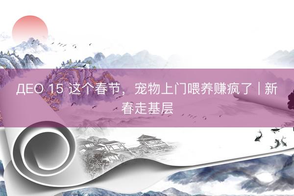 ДЕО 15 这个春节，宠物上门喂养赚疯了 | 新春走基层