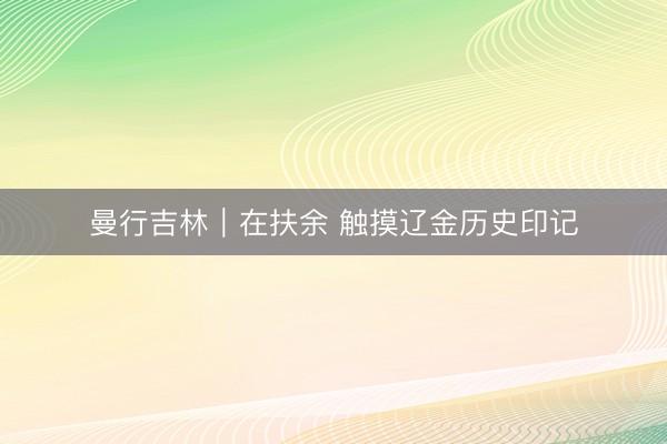 曼行吉林｜在扶余 触摸辽金历史印记