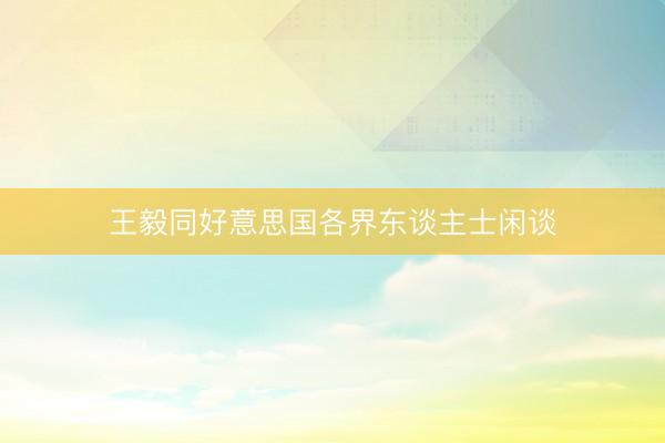王毅同好意思国各界东谈主士闲谈