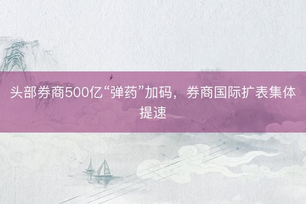 头部券商500亿“弹药”加码，券商国际扩表集体提速