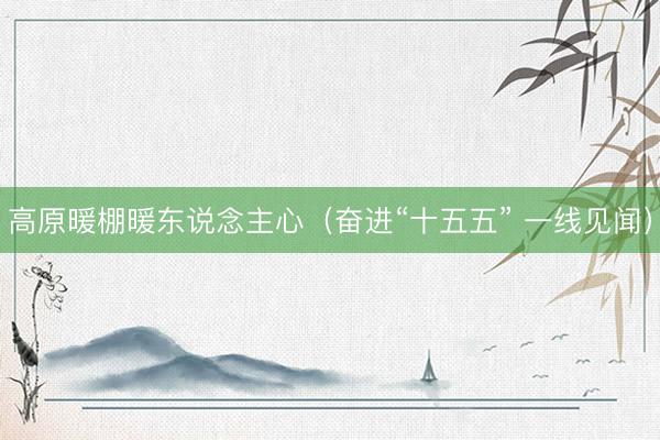 高原暖棚暖东说念主心（奋进“十五五” 一线见闻）